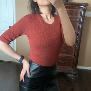 Madewell knit shiny short sleeve